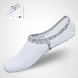 5 Pairs Men's Cotton No Show Boat Socks