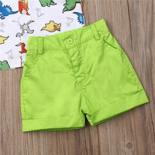 Load image into Gallery viewer, Baby and Toddlers Dinosaur Print Short Sleeve Shirt and Shorts
