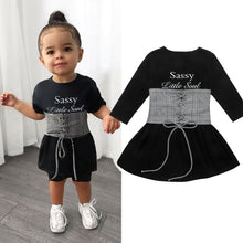 Load image into Gallery viewer, Baby and Toddlers Dress with Lace-Up Sash
