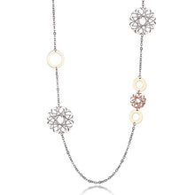 Load image into Gallery viewer, Long Chain Necklace with Heart and Circle Designs
