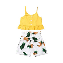 Load image into Gallery viewer, 2pc Baby and Toddlers Crop Top and Pineapple Print Shorts
