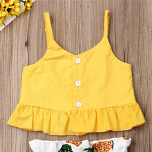 Load image into Gallery viewer, 2pc Baby and Toddlers Crop Top and Pineapple Print Shorts
