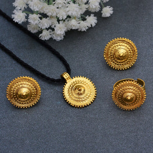 Pendant Necklace Earrings and Ring