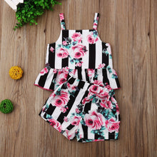 Load image into Gallery viewer, 2pc Baby and Toddlers Crop Top and Shorts
