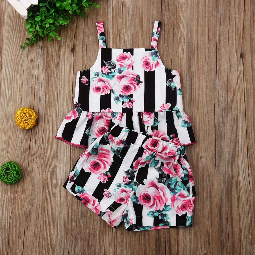 2pc Baby and Toddlers Crop Top and Shorts