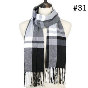 Plaid Cashmere Scarf Shawl and Wrap-around