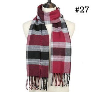 Plaid Cashmere Scarf Shawl and Wrap-around