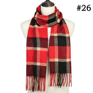 Plaid Cashmere Scarf Shawl and Wrap-around