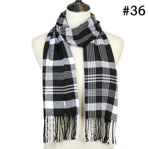 Plaid Cashmere Scarf Shawl and Wrap-around