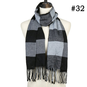 Plaid Cashmere Scarf Shawl and Wrap-around