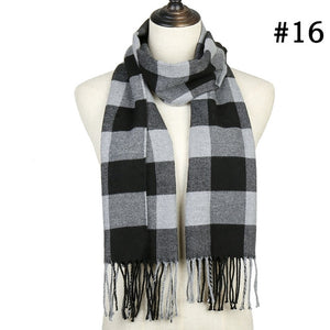 Plaid Cashmere Scarf Shawl and Wrap-around