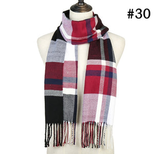 Plaid Cashmere Scarf Shawl and Wrap-around