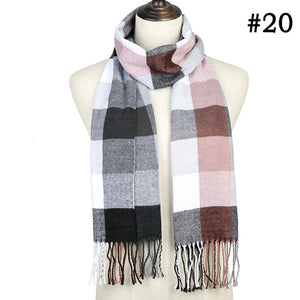 Plaid Cashmere Scarf Shawl and Wrap-around