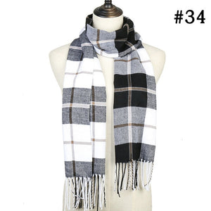 Plaid Cashmere Scarf Shawl and Wrap-around