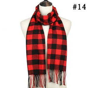 Plaid Cashmere Scarf Shawl and Wrap-around