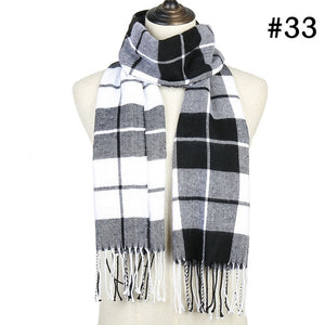 Plaid Cashmere Scarf Shawl and Wrap-around