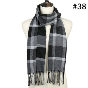 Plaid Cashmere Scarf Shawl and Wrap-around