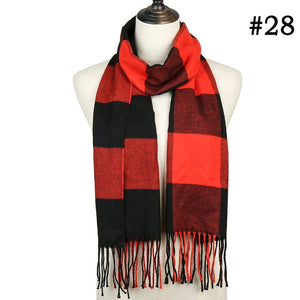 Plaid Cashmere Scarf Shawl and Wrap-around