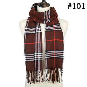 Plaid Cashmere Scarf Shawl and Wrap-around