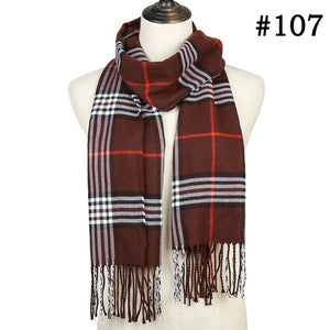 Plaid Cashmere Scarf Shawl and Wrap-around