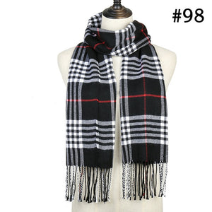 Plaid Cashmere Scarf Shawl and Wrap-around