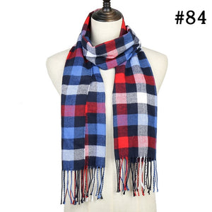 Plaid Cashmere Scarf Shawl and Wrap-around