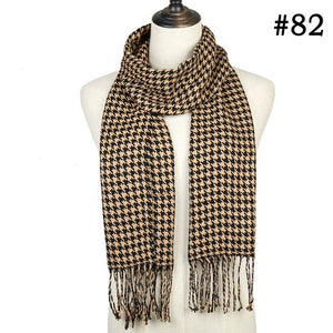 Plaid Cashmere Scarf Shawl and Wrap-around