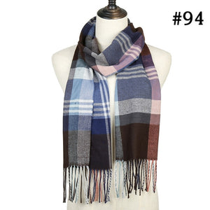 Plaid Cashmere Scarf Shawl and Wrap-around