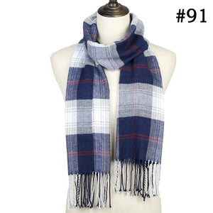 Plaid Cashmere Scarf Shawl and Wrap-around