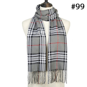 Plaid Cashmere Scarf Shawl and Wrap-around