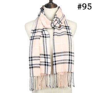 Plaid Cashmere Scarf Shawl and Wrap-around