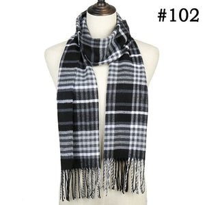 Plaid Cashmere Scarf Shawl and Wrap-around