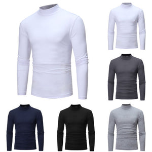 Men's Cotton Long Sleeve Turtle Neck Top