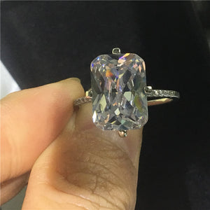 Sterling Silver Flower Cut Zircon Ring