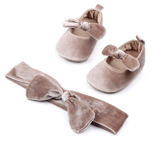 Newborn Baby and Toddlers Shoes with Headband