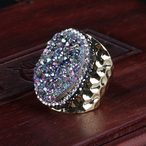 Rhinestone Wide Wrap Ring