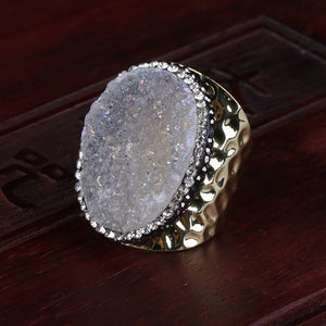 Rhinestone Wide Wrap Ring