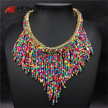 Load image into Gallery viewer, Hand Woven Tassel Beads Choker Necklace
