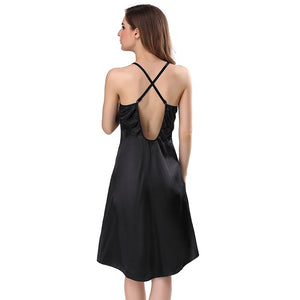 Hollow Back Silk Lace Nightdress