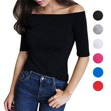 Load image into Gallery viewer, Off Shoulder Half Sleeves Pullover Casual Top
