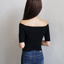 Load image into Gallery viewer, Off Shoulder Half Sleeves Pullover Casual Top
