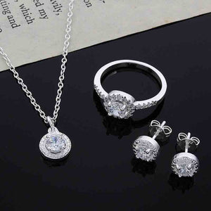 Crystal Pendant Necklace Earrings and Ring