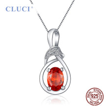 Load image into Gallery viewer, Silver and Red Oval Pendant
