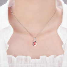 Load image into Gallery viewer, Silver and Red Oval Pendant
