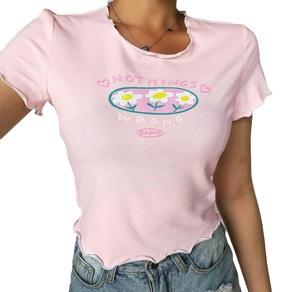 Ladies Daisy Print T-Shirt