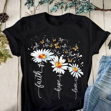 Load image into Gallery viewer, Butterfly and Floral Print T-Shirt
