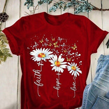 Load image into Gallery viewer, Butterfly and Floral Print T-Shirt
