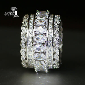 White Zircon Silver Ring