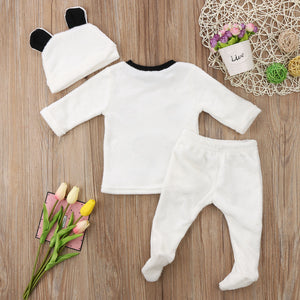 Newborn Baby Long Sleeve Top and Bottom with Hat